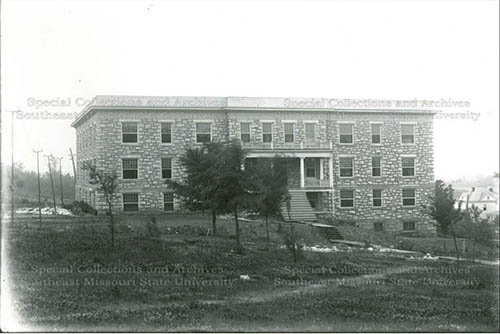 Leming hall the first dorms on campus at semo in an old colorize photo