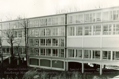Photo of Brandt music hall as it was newly built on Southeast's Campus.