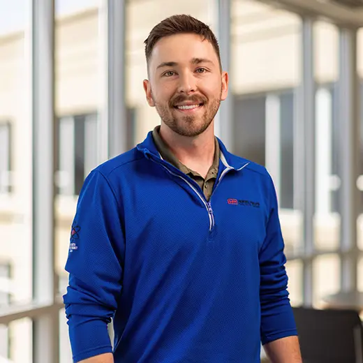 Brent, SEMO alum, smiles while he shares about real-world experience at SEMO that made him career ready.