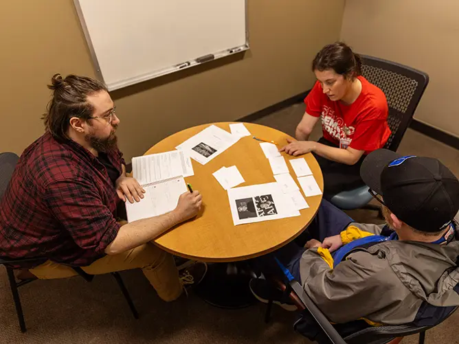 Student studies and does observations in the communication disorders program 