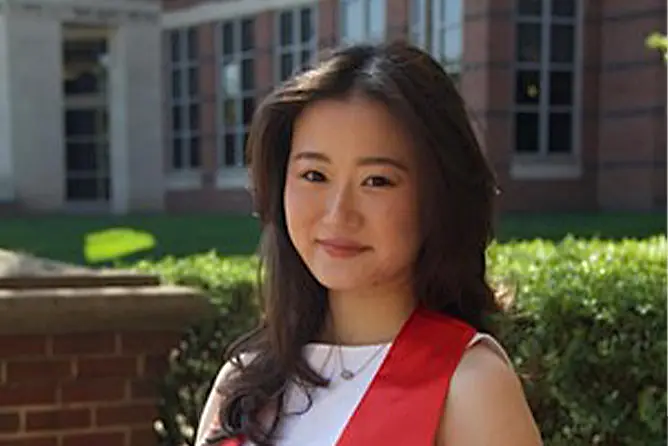 Moe, a mathematics major at SEMO, smiles on campus 