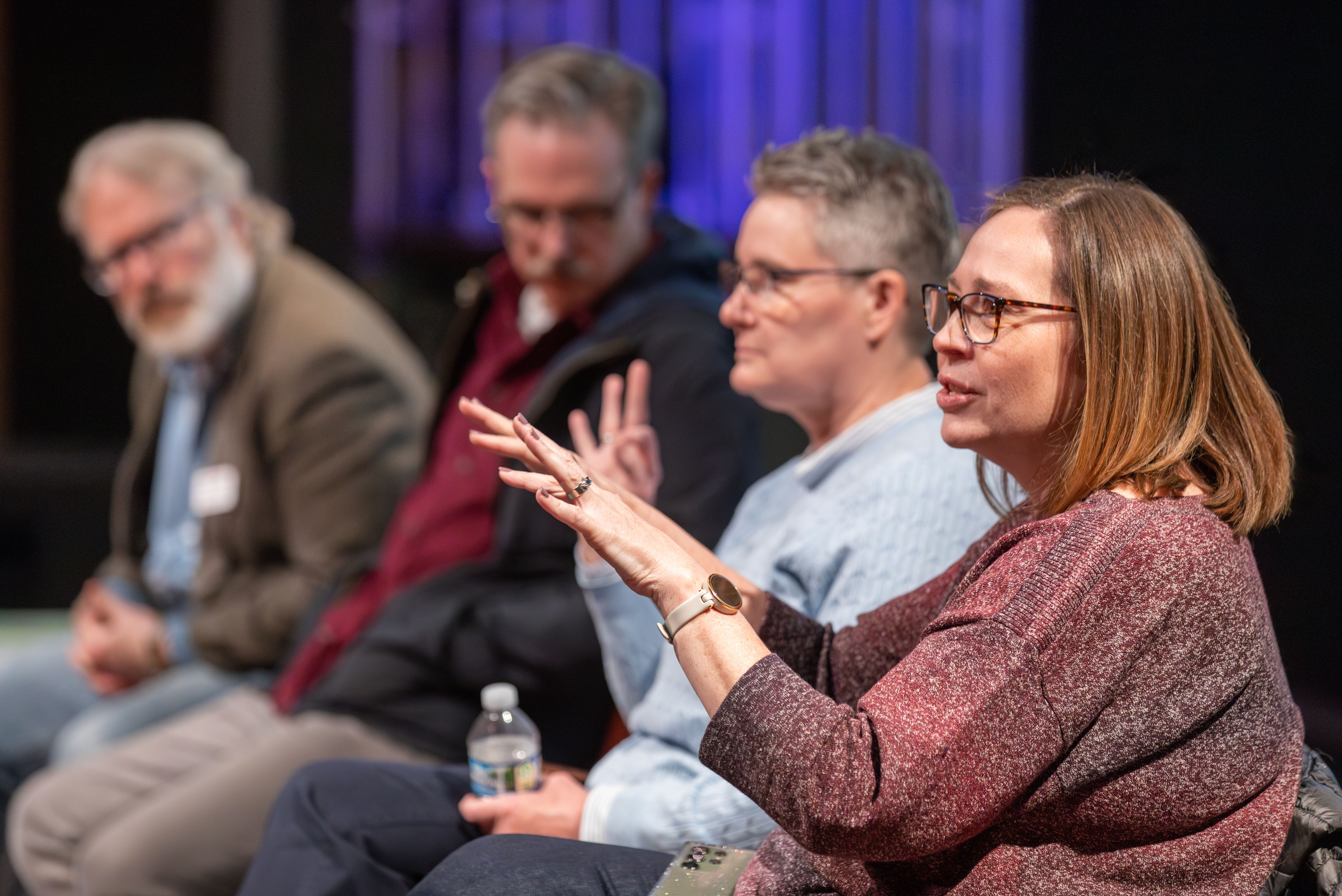 Selected Faculty and staff talk to students during the admitted students day.