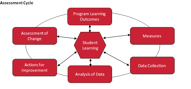 a diagram of how the assessment cycle works. full description below