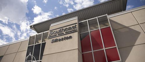 The exterior of the Sikeston Campus showing the University name.