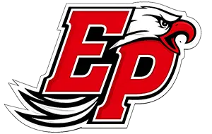 east prairie school logo with the letters "e' p' and an eagle head