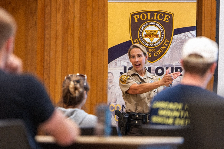A SEMO Master's Criminal Justice student in class learning in the best Criminal Justice Program