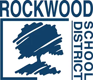 rockwood school district logo featuring a scribbled tree and the text rockwood school district