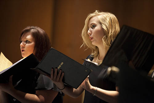 vocal performance majors sing in front of an audience