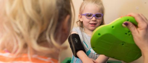 A child at the Autism Support Center at SEMO works with an ASD certificate student to play with an interactive toy as a part of autism spectrum disorder certificate courses