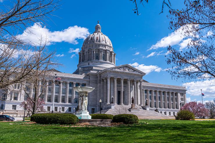 The Capital Building in Jefferson City, Missouri, a SEMO student legislative internship location for political science degree students 