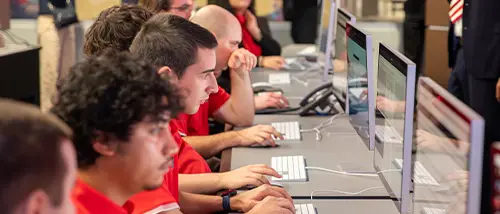 SEMO Cybersecurity Students in the Cyber Defense Lab