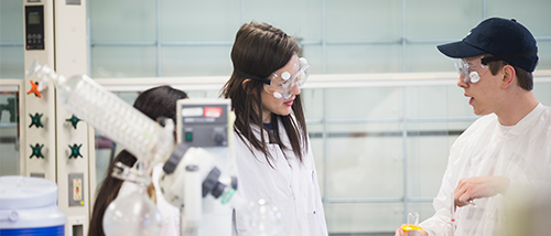 Southeast Missouri State University chemistry students learn how aspirin is made in a lab.