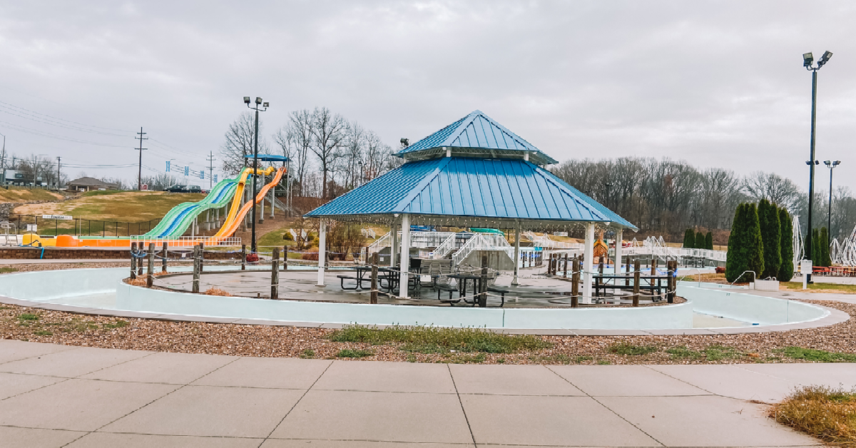 Cape Splash's pagoda and two water slides