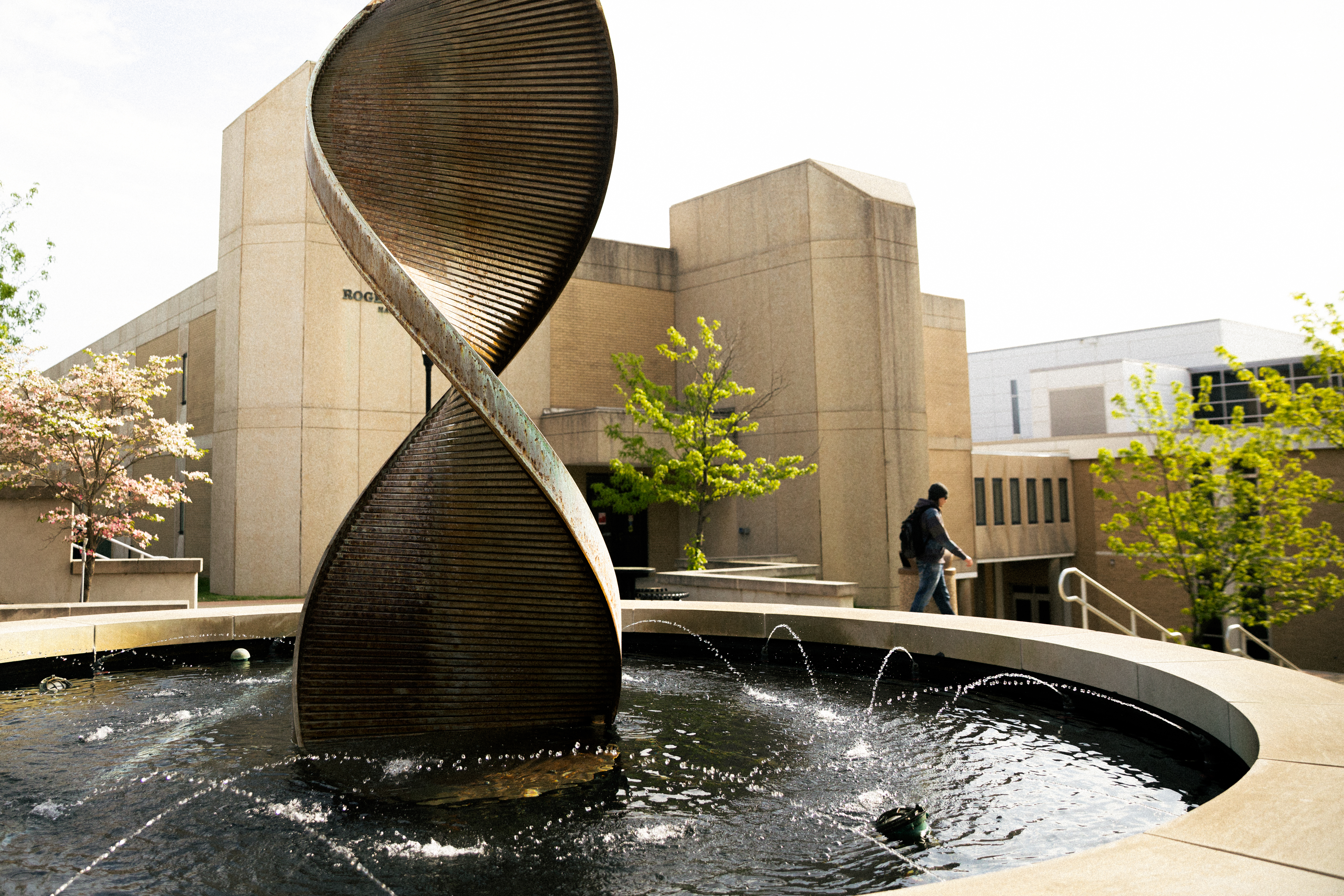 the DNA Fountain at Southeast Missouri State University.