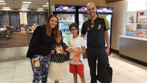 Dr. Gupta and her family visit the University Center at SEMO.