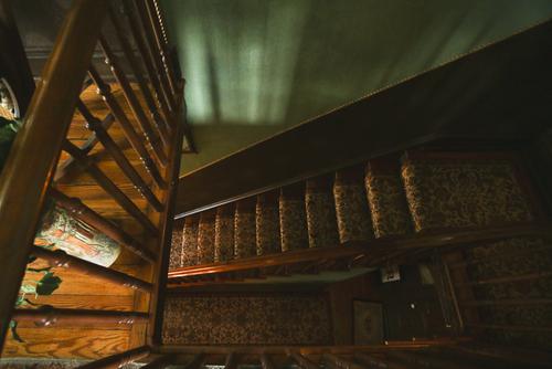 Stairs leading from the first to second floor of the Glenn House