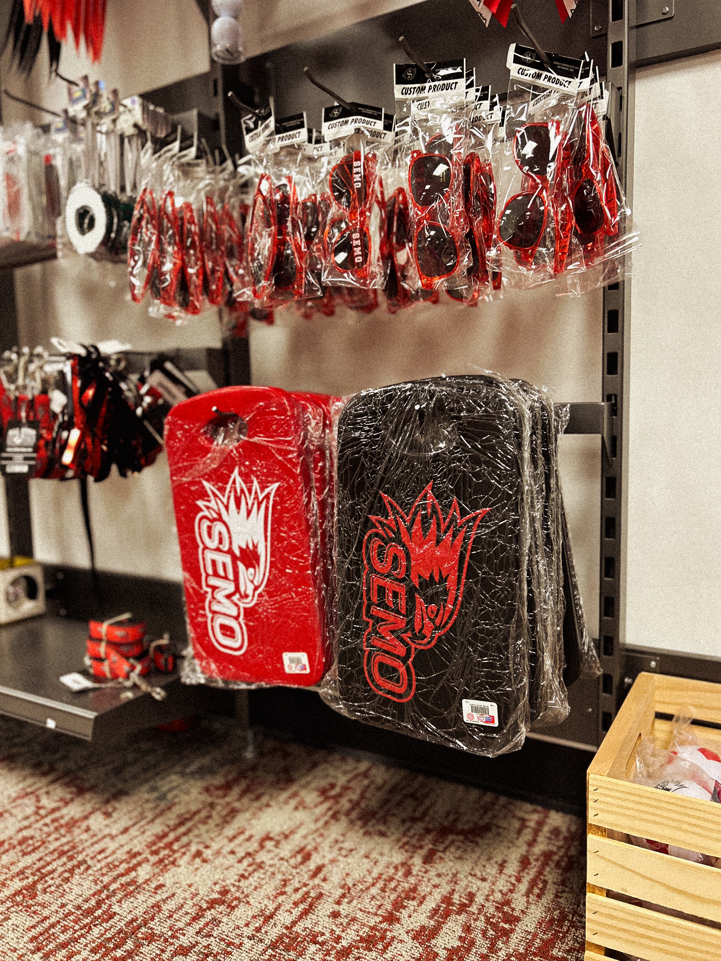 Southeast Missouri State University seat cushion for sporting events at the SEMO Bookstore.
