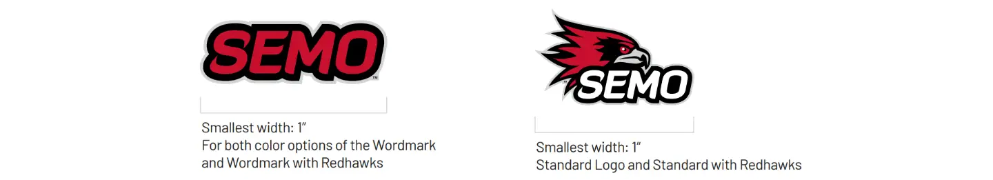 a visual example of the smallest acceptable size for the Spirit logo