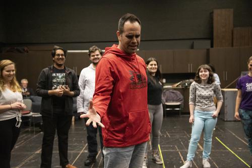Acting students attend a master class taught by Nick Cutelli.