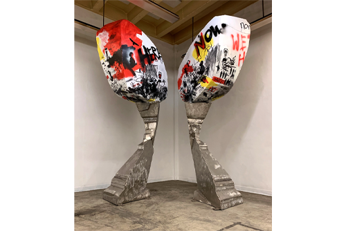 Artwork titled “We’re Here” by Chris Wubbena. 