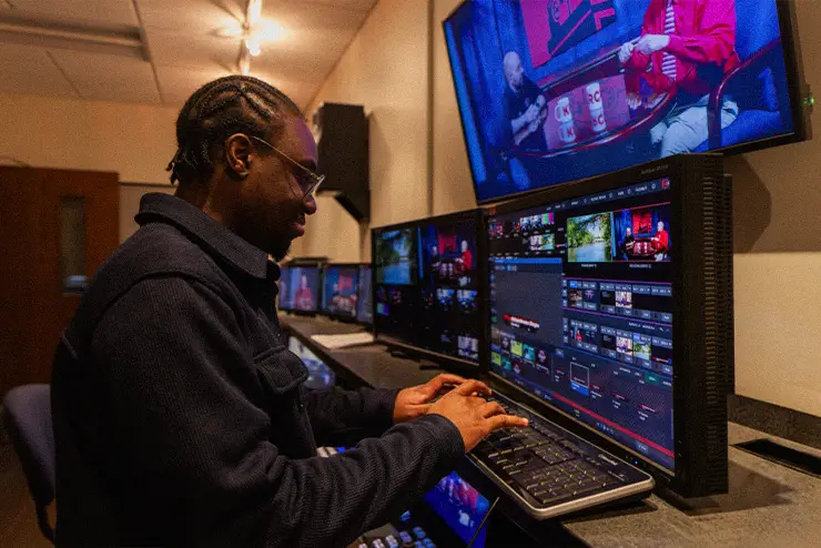 Tv and Film production studio at SEMO during a production recording for hands on learning