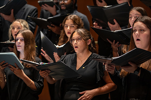   The choir is performing in Shuck Recital Hall.  