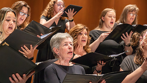 The Music Choir plays during a show