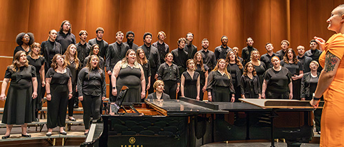  Students sing during their performance in Shuck Recital Hall.  