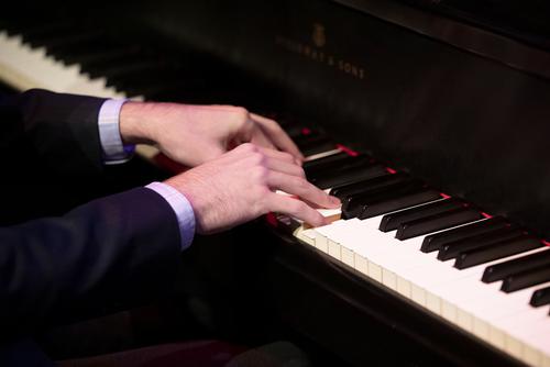 Members of the Jazz Band perform in the Bedell Performance Hall.