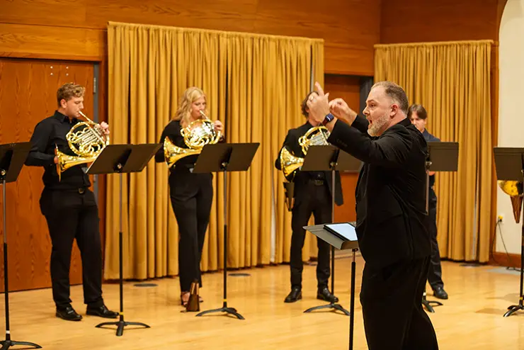 a group of SEMO students play together to auditon for an ensemble