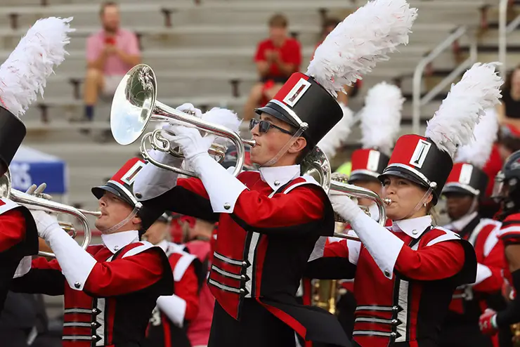 SEMO band students play their instruments during an event