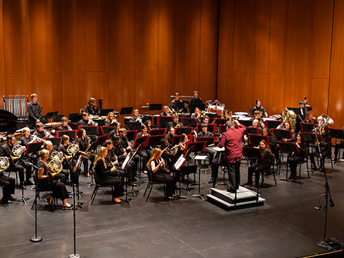 SEMO's department of music symphony orchestra on stage for a performance showcasing how we are a top missouri music college