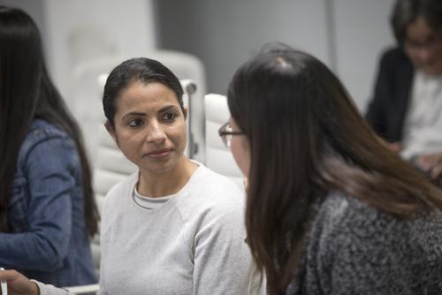 SEMO students converse during a meeting at Catapult Creative House. 