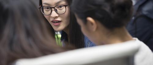 Students in International Business Program interact 