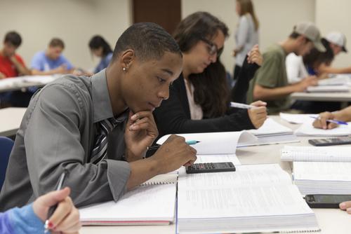 A student attends class to learn from missouri accounting faculty at SEMO