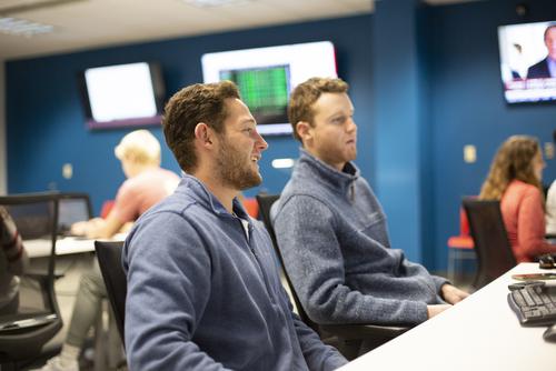 A student studying in the Accounting, Finance, and Economics department attends class at Southeast Missouri State University in Cape Girardeau, Missouri. 
