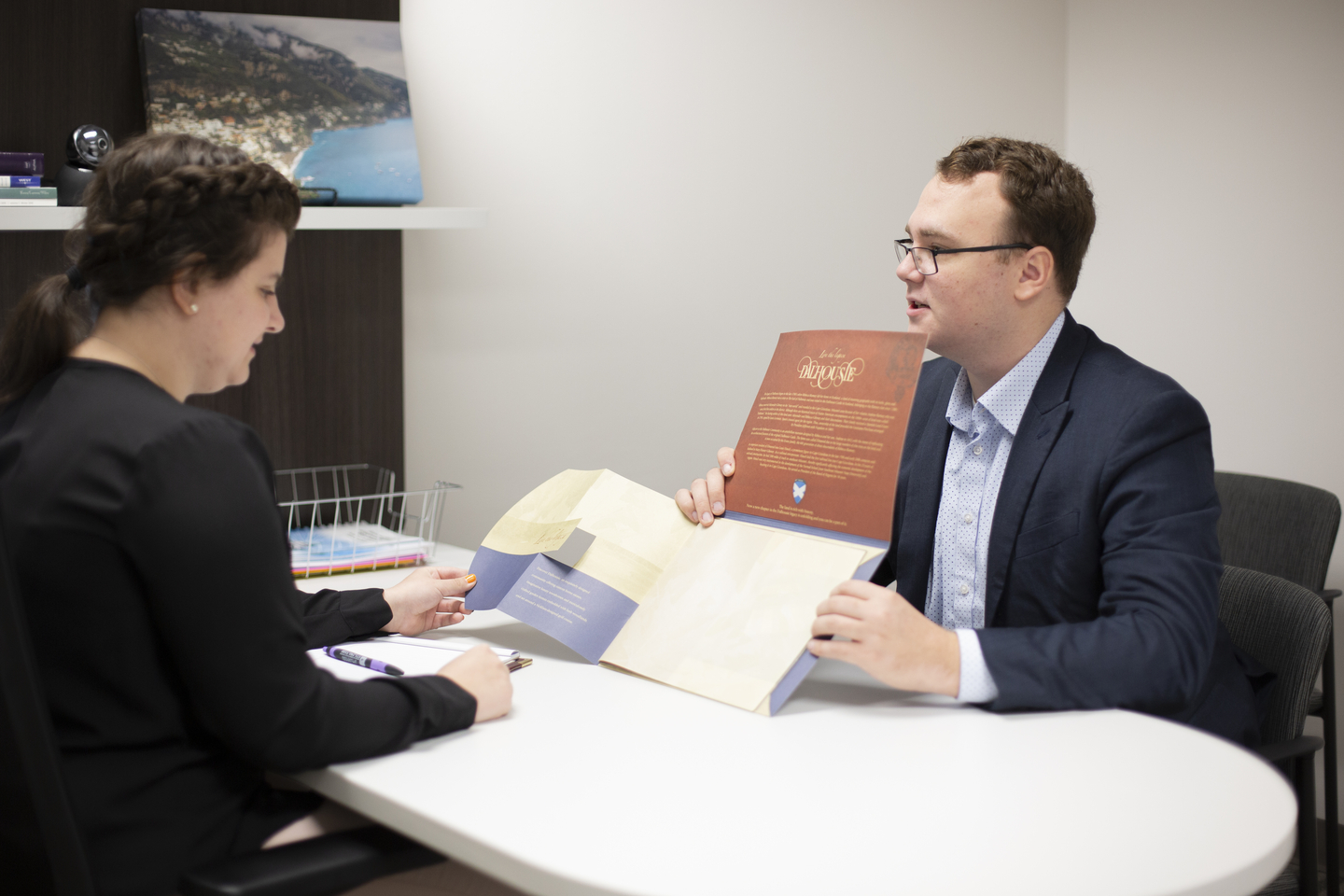 Students practice their skills in the experiential Sales Lab.