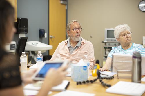 Patients receive assistance from communication disorders majorsand faculty at the Center for Speech and Hearing