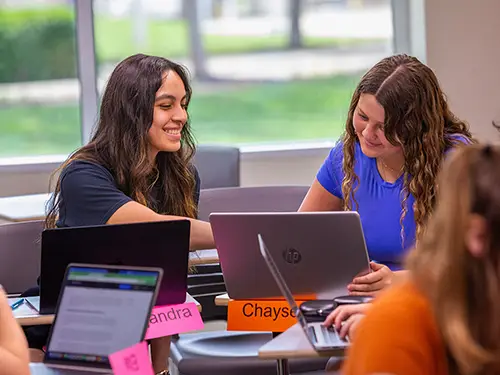 a group of SEMO students work together on a class project