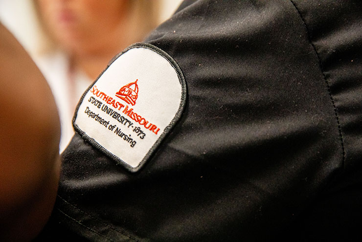 Nursing students working in Saint Francis Hospital Sim rooms.