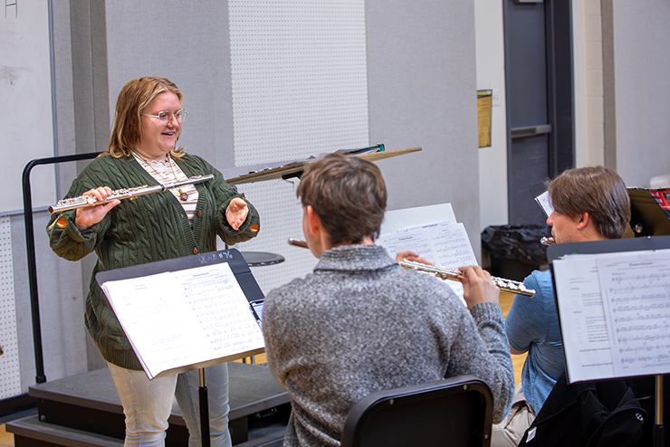 Faculty teaches the flute.