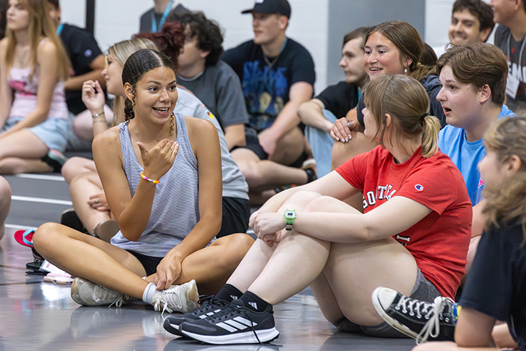 Kids laugh during camp redhawk/