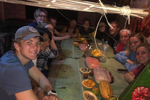 Southeast students participate in a farm to table dinner while studying abroad in Ecuador.