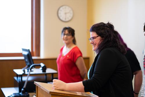Southeast communication studies majors present on the benefits of a bilingual brain.