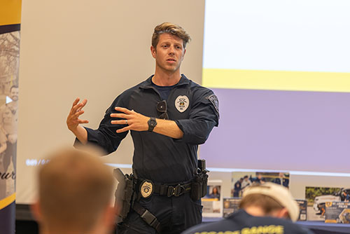 students attend law enforcement classes.