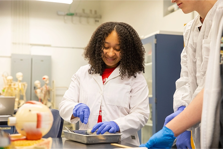 A SEMO student experiencing a new opportunity in the state of the art Biological and Environmental Science facility at SEMO 