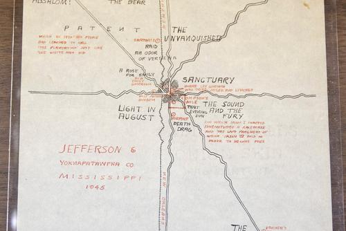 Map drawn by William Faulkner.
