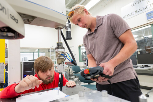 engineering program students preparing for future of engineering in a lab simulation