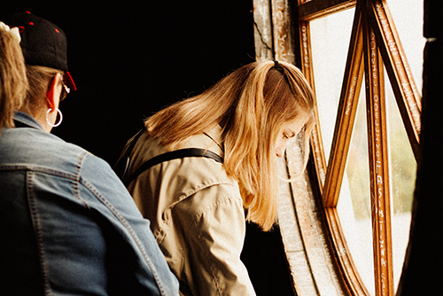 A SEMO student looks out of the dome window.
