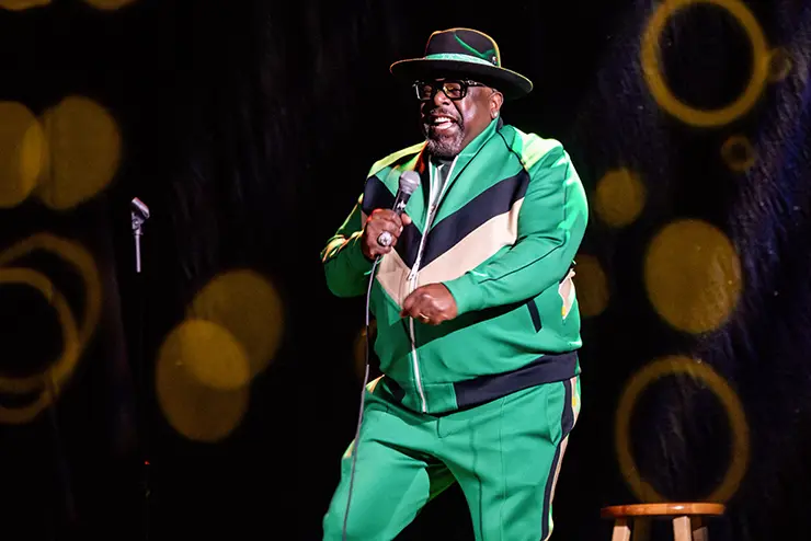 Cedric the Entertainer speaks at an event during SEMO's 150th birthday